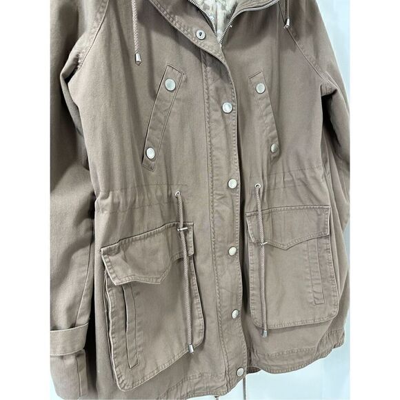 BCBGeneration women’s tan drawstring hooded coat size XL.  #34-1232 - Picture 3 of 8